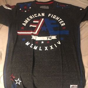 American Fighter, red white and blue T-shirt